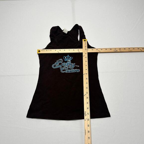 Sirens Baby Couture Y2K 2000s Size Medium Cotton Tank In Color Deep Brown Mocha - Picture 3 of 4
